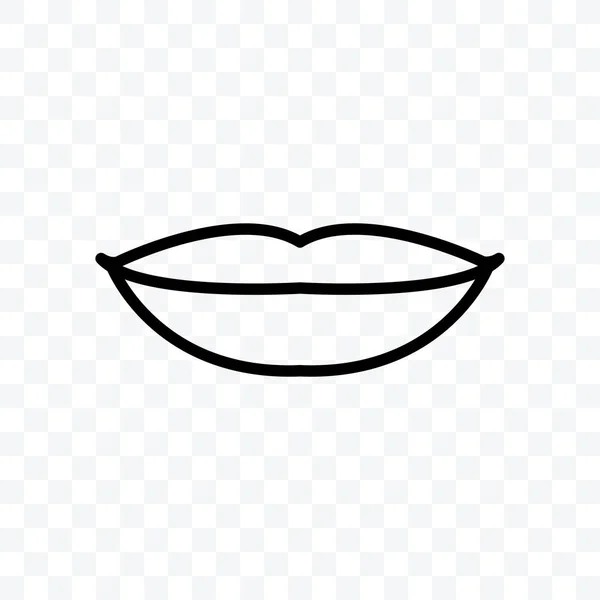 Lips Pictogram Vector Illustratie Geïsoleerd Teken Symbool Zwart Wit Stijl — Stockvector