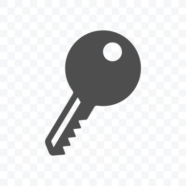 Anahtar ikon vektör illüstrasyonu izole işaret sembolü - şeffaf arkaplanda siyah ve beyaz biçim.