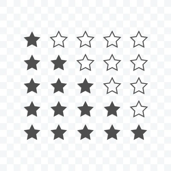Classificação Estrelas Ícone Vetor Ilustração Símbolo Sinal Isolado Estilo Preto —  Vetores de Stock