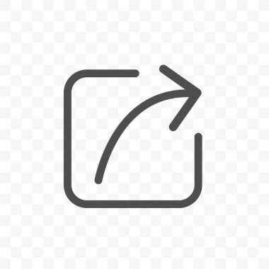 Simge vektör illüstrasyonunu paylaş izole işaret simgesi - şeffaf arkaplanda siyah ve beyaz biçim.