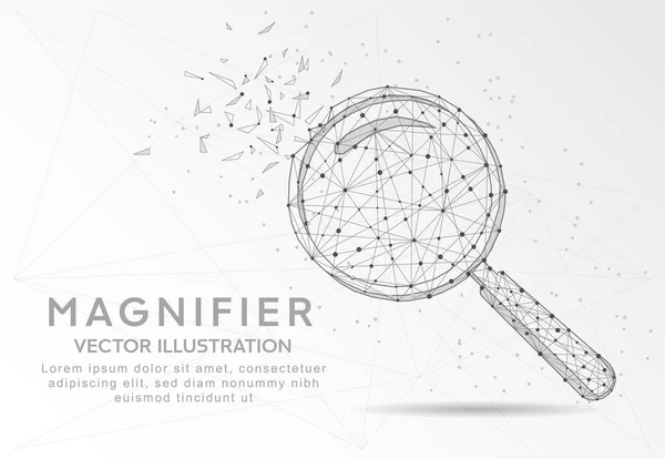 Loupe Signe Recherche Numériquement Dessiné Sous Forme Une Forme Triangle — Image vectorielle