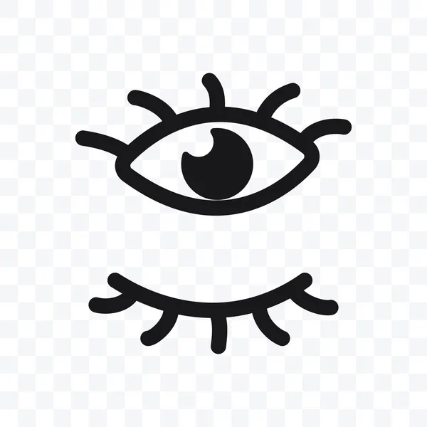 Open Close Eyes Icon Vector Illustration Transparent Background — 图库矢量图片