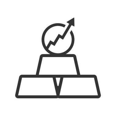 Üst çizelgeye sahip altın çubuk simgesi beyaz arkaplanda izole edilmiş düz stil tasarım vektör çizimi.