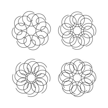 Abstract circle line art decoration isolated flat style design vector illustration on white background