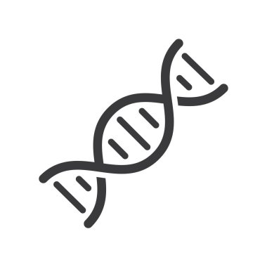 Beyaz arkaplan üzerinde izole edilmiş düz tasarım basit DNA simgesi.