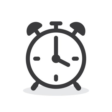 Saat zamanlayıcısı basit simgesi beyaz arkaplan üzerinde izole düz stil tasarım vektör çizimi.