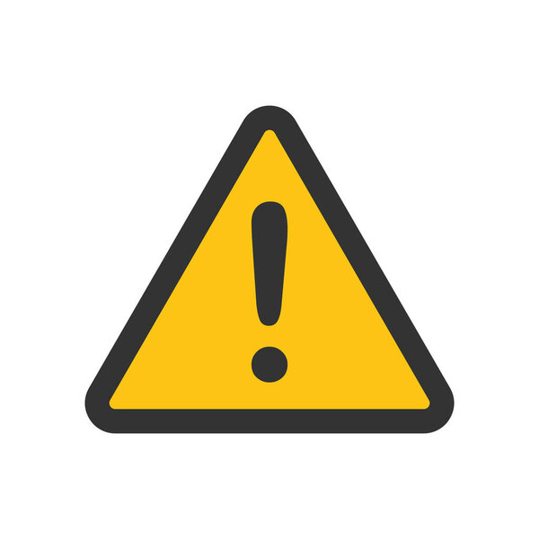 Triangle warning attention sign icon simple silhouette flat style vector illustration on white background.
