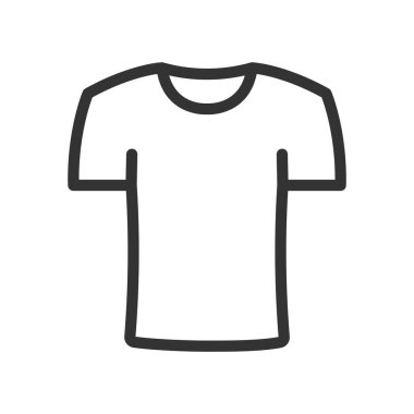 Beyaz arkaplanda T-shirt Simgesi izole edilmiş düz stil tasarım vektör çizimi.