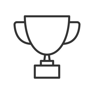 Taslak kupa çizgisi simgesi beyaz arkaplanda izole edilmiş düz stil tasarım vektör çizimi.