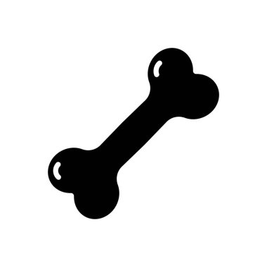 Beyaz arkaplanda köpek kemiği simgesi izole edilmiş düz stil tasarım vektör çizimi.