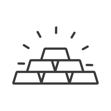 Beyaz arkaplanda izole edilmiş altın çubuk simgesi dizayn vektör çizelgesi.