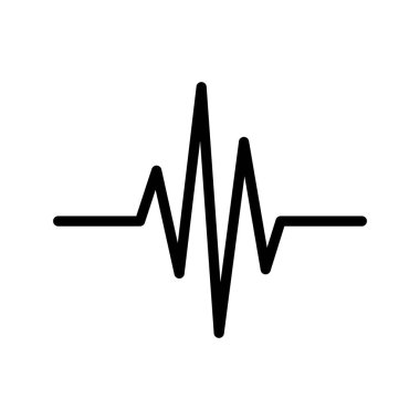 Beyaz arkaplanda özet kalp atışı ikonu kardiyoloji sembolü izole edilmiş düz stil tasarım vektör çizimi.
