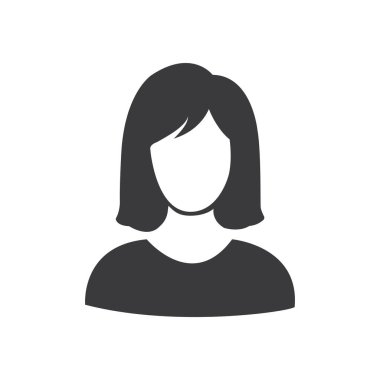 Simple woman icon isolated flat style design vector illustration on white background.