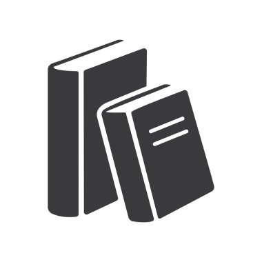 Beyaz arkaplanda iki kitap simgesi düz stil tasarımı izole edilmiş vektör çizimi.
