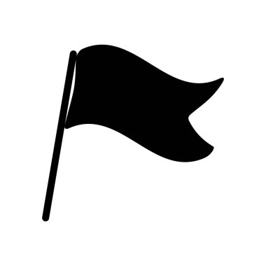 Beyaz arkaplanda basit bayrak simgesi izole edilmiş düz stil tasarım vektör çizimi.