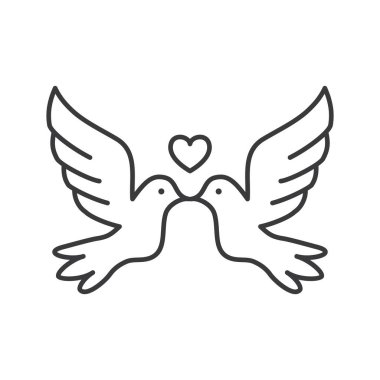 Beyaz arkaplanda ana güvercin çifti simgesi izole edilmiş düz stil tasarım vektör çizimi.