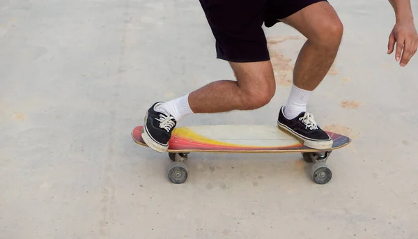 Skate Superfície Estrada Com Terra Areia Pode Causar Acidente Para — Fotografia de Stock