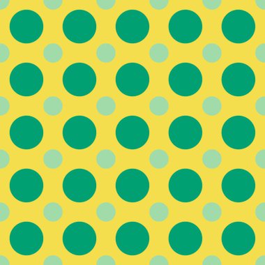 Polka Dot Deseni, Yeşil Kül ve Nane Rengi ve Aydınlatıcı Sarı karışımı. Grafik tasarımı, kumaş, tekstil ve moda için kusursuz bir arka plan. Renk Trend 2021 ilkbahar, yaz