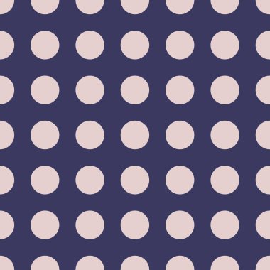 Polka Dot Deseni. Mavi Kurdele Arkaplanda Leylak Tebeşir Pembe Nokta Rengi. Grafik tasarımı, kumaş, tekstil ve moda için kusursuz bir arka plan. Renk Trend ilkbaharı - 2021 Yazı.
