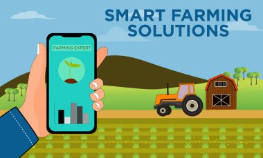 Akıllı tarım çözümlerini gösteren poster