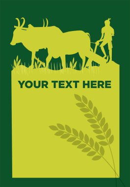 Tarım ve tarım için metin için alanı olan poster şablonu