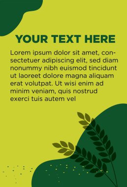 Tarım posteri için uygun metin alanı olan basit bir yerleşim