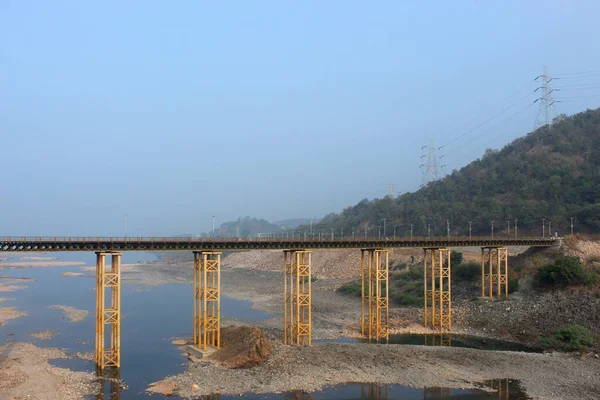 Ponte Rio Narmada Perto Estátua Unidade Narmada Gujarat Índia — Fotografia de Stock