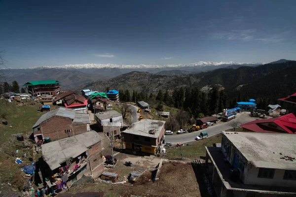 Vista Edifícios Estrada Narkanda Himachal Pradesh Índia — Fotografia de Stock