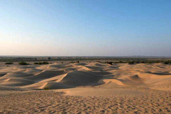 Famosas Dunas Arena Khuri Pequeño Pueblo Unos Suroeste Jaisalmer Rajastán — Foto de Stock