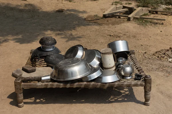 Tribal Utensils Druing Bed — Stock Photo, Image