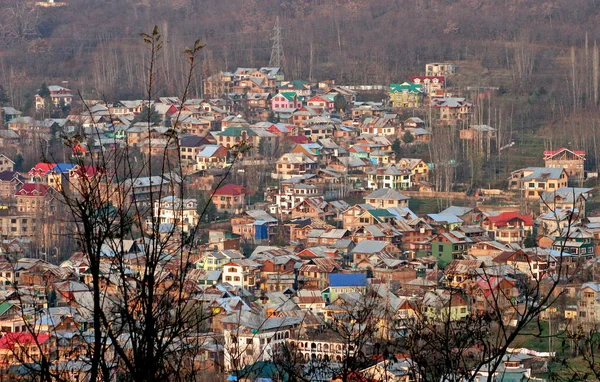 Kolorowe Domy Srinagar Kaszmir Indie — Zdjęcie stockowe