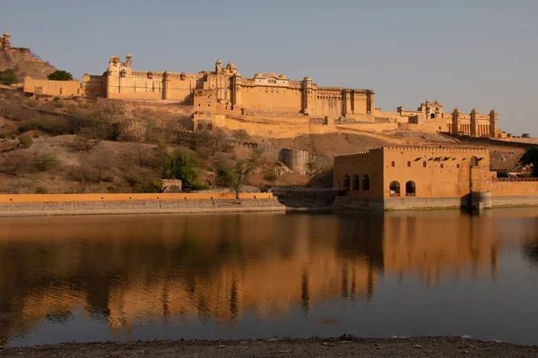 Amber Fort Wth Its Large Ramparts Series Gates Cobbled Paths — Stock Photo, Image