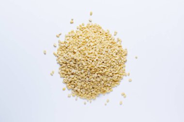 Mung fasulyesi alternatif olarak yeşil gram olarak bilinir, Moong dal, Vigna radiata, Satara, Mharashtra, Hindistan