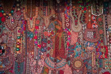 Hindistan, Rajasthan 'ın nakış ve ayna işi sanatı.
