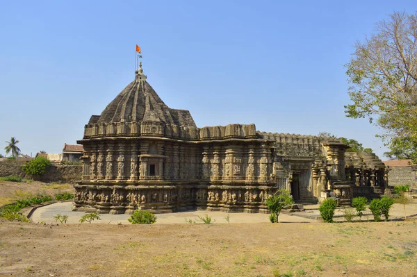 Vista Exterior Tallada Del Templo Kopeshwar Khidrapur Maharashtra —  Fotos de Stock