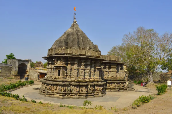 Vista Exterior Tallada Del Templo Kopeshwar Khidrapur Maharashtra —  Fotos de Stock