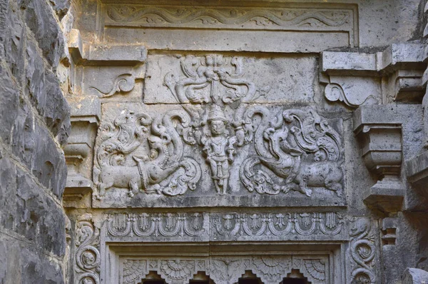 Skulptur Väggen Kopeshwar Temple Khidrapur Maharashtra Indien — Stockfoto