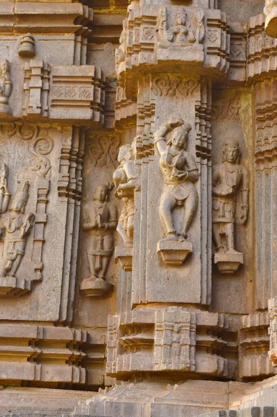 Escultura Femenina Pared Exterior Del Templo Kopeshwar Khidrapur Maharashtra India — Foto de Stock