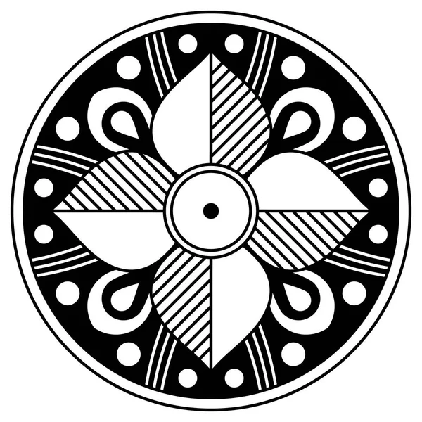 Schwarz Weißer Kreis Mit Mustern — Stockfoto
