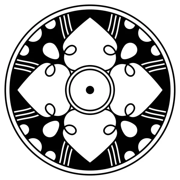 Черно Белый Круг Узорами — стоковое фото