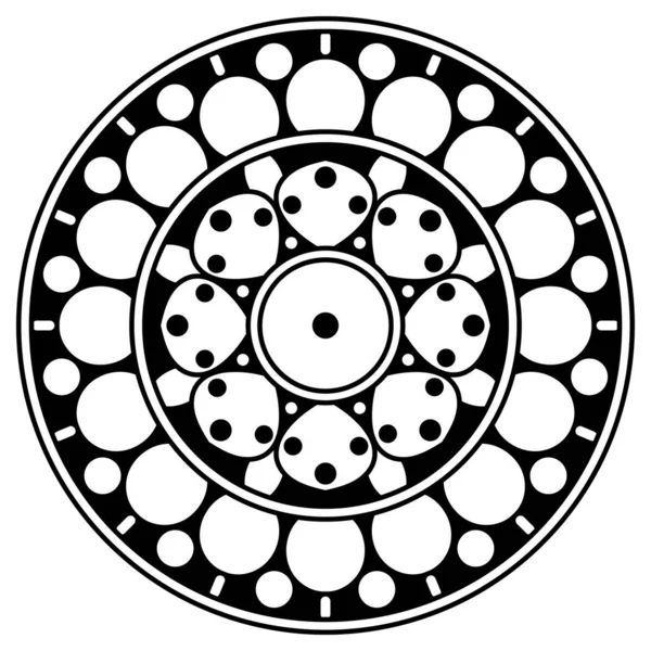 Schwarz Weißer Kreis Mit Mustern — Stockfoto