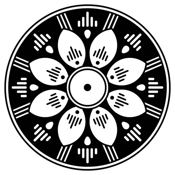 Cercle Noir Blanc Avec Motifs Image En Vente