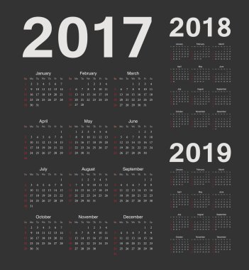 Basit siyah Avrupa 2017, 2018, 2019