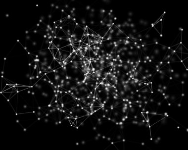 Sibernetik parçacıkları ile dijital arka plan