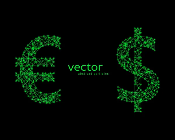 Ilustración del signo del euro y del dólar — Archivo Imágenes Vectoriales