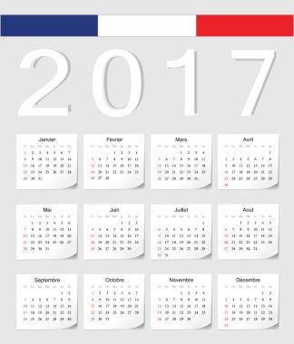 Fransızca 2017 takvim