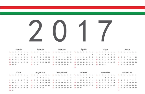Венгерский векторный календарь — стоковый вектор