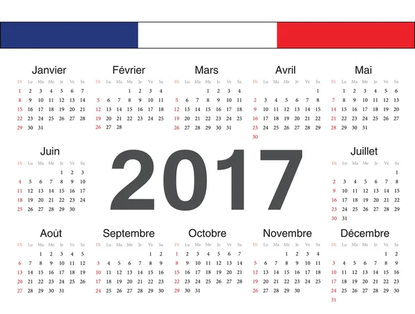 Kalendarz francuski koło wektor 2017 — Wektor stockowy