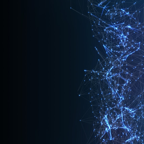 Цифровой фон с кибернетическими частицами
