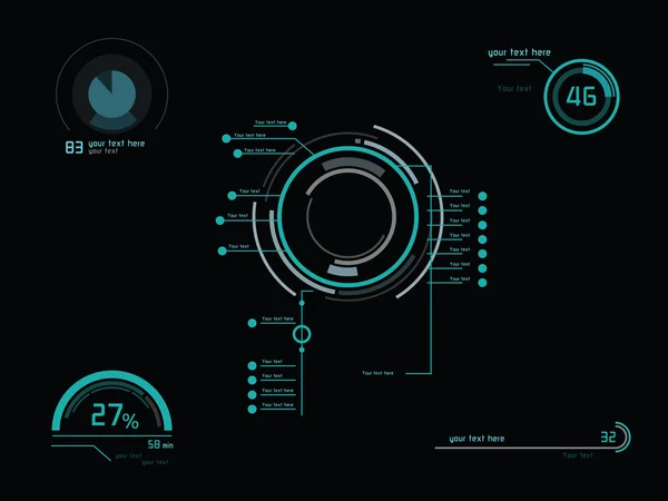 Infografías verdes futuristas — Archivo Imágenes Vectoriales